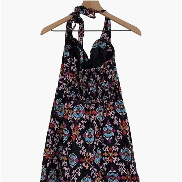 Anthropologie Edme & Esyllte Women’s S Floral Print Dress Halter Lined Flare 50' - Picture 4 of 12